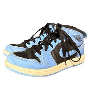 Nike‎ Air Jordan Jordan Kids 1 Mid University Blue Black sneakers Size 13 Kids